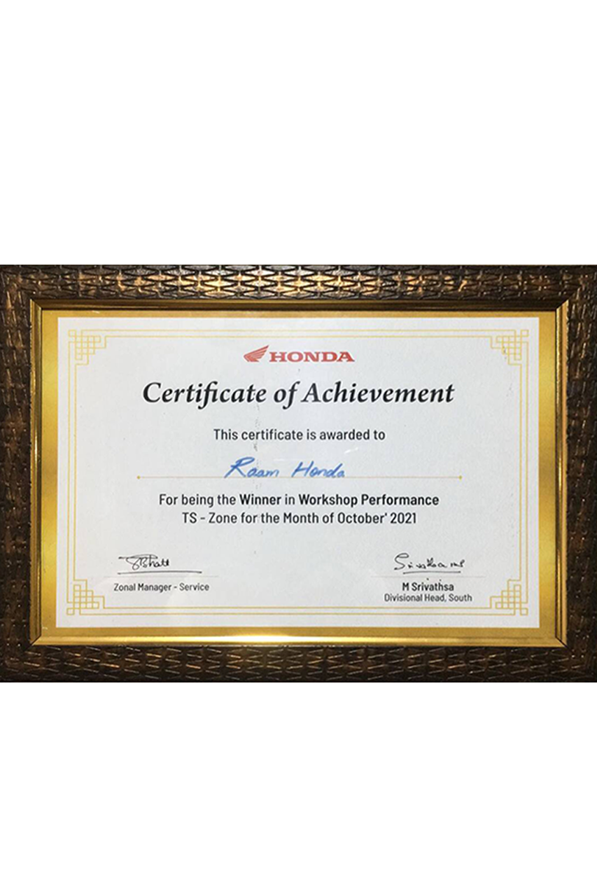 Winner in Workshop Performance TS Zone October 2021