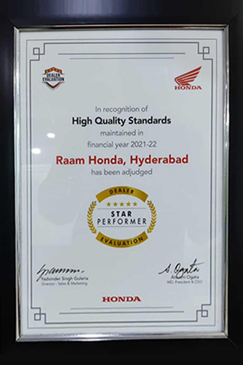 Star Performer in High Quality Standards 2021-22