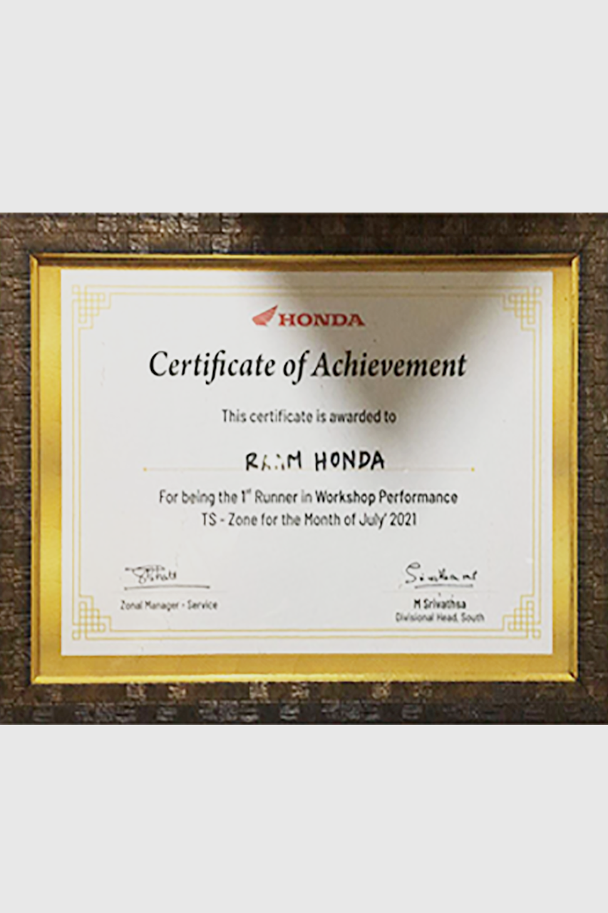 1st Runner-Up in Workshop Performance TS Zone July 2021