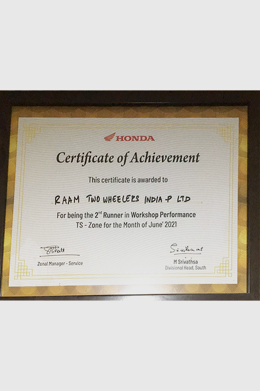 2nd Runner-Up in Workshop Performance TS Zone June 2021